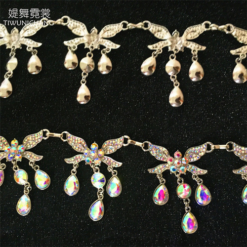 Belly dance practice new beginner waist chain rhinestone sailor dance belt performance waist seal butterfly waist chain