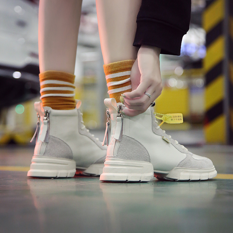 Bottes femme DAFEIOU     en En cuir - Ref 3355346 Image 4