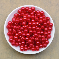 Taobao Best Selling Bead Materials 8mm Colorful ABS Imitation Pearl Straight Hole Round Beads Scatter Beads Eco-Friendly No Peel Fake Pearls