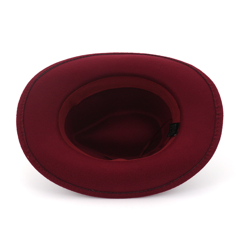 2023 Nieuwe Hot Selling Hoed Nieuwe Etnische Minderheid Stijl Mannen En Vrouwen Paar Hoed Wollen Western Cowboy Hoge Hoed_voghion.com