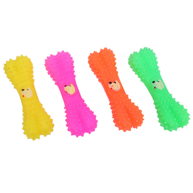 Juguete para mascotas hueso de púas resistente a mordeduras sonido molar vinilo juguete peluche Golden Retriever perro de juguete fábrica al por mayor
