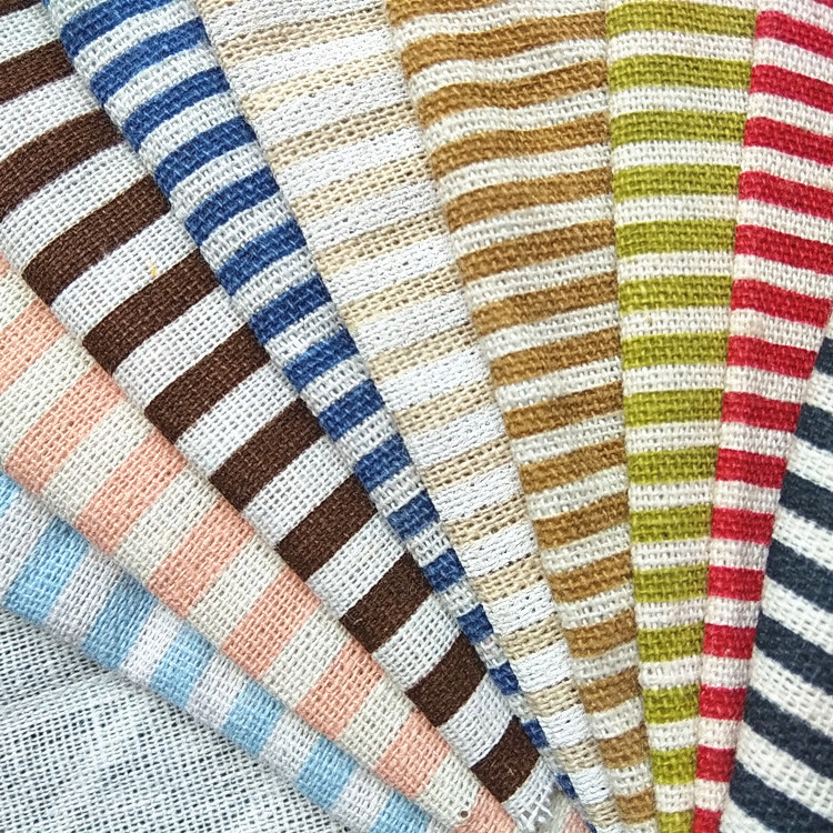 自产自销亚麻印花布 适用于柳编工艺品里子 箱包台布桌垫抱枕等