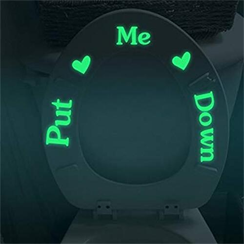 Foreign trade custom toilet fluorescent sticker PUT ME DOWN English carved luminous sticker wholesale customization