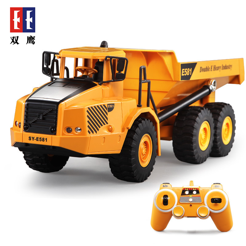 Double Eagle Articulated Remote Control Dump Truck Large Charging Electric Transport Truck Dump Truck Children Boys Toy Truck