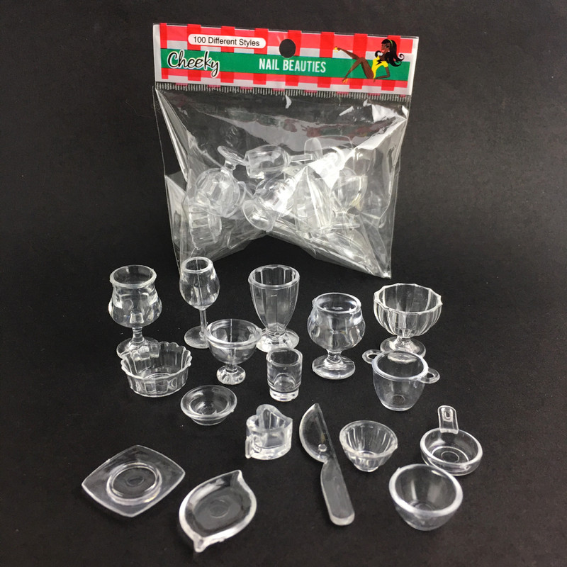 17-piece set of food play cup ice cream sundae cup container mini plastic cup food play DIY source manufacturers