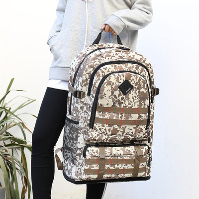 白沟箱包定制款防水耐磨背包男士户外旅行登山包牛津布字母双肩包|ru