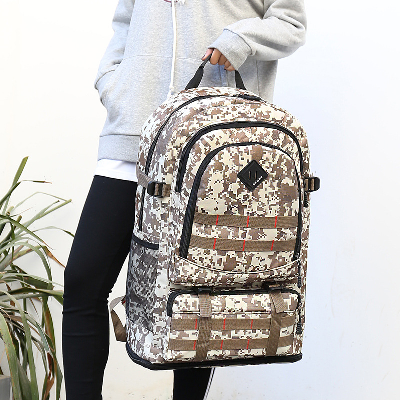 白沟箱包定制款防水耐磨背包男士户外旅行登山包牛津布字母双肩包|ru