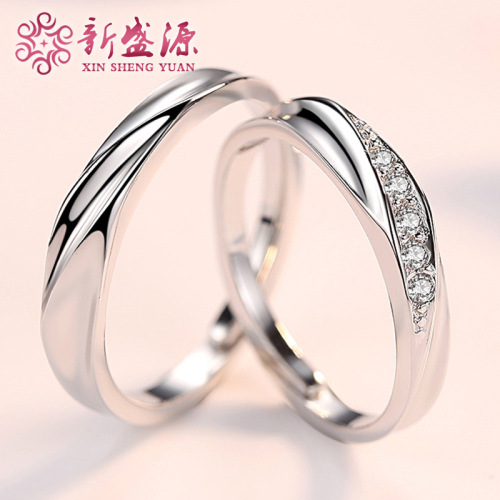 925 sterling silver couple rings, open and graceful rings, men and women, Japanese and Korean version, wholesale