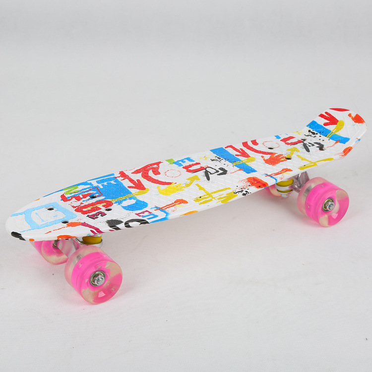 厂家直销儿童滑板车单翘涂鸦四轮滑板成人大学生代步滑板定制批发|ms