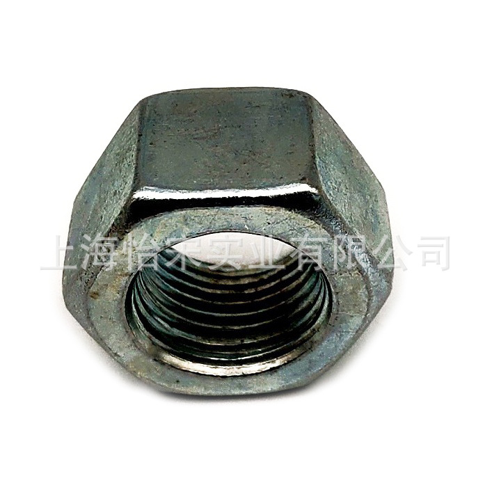 4级国标GB52M8本色镀锌蓝白锌碳钢六角螺母螺帽M8
