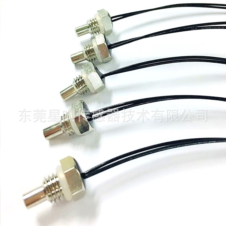 工厂生产 M8螺纹不锈钢壳体NTC温度传感器 100K 1% 3950温度探头