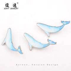 韓國卡通小胸針學生胸花海豚藍鯨魚開衫可愛別針扣毛衣裝飾配飾女