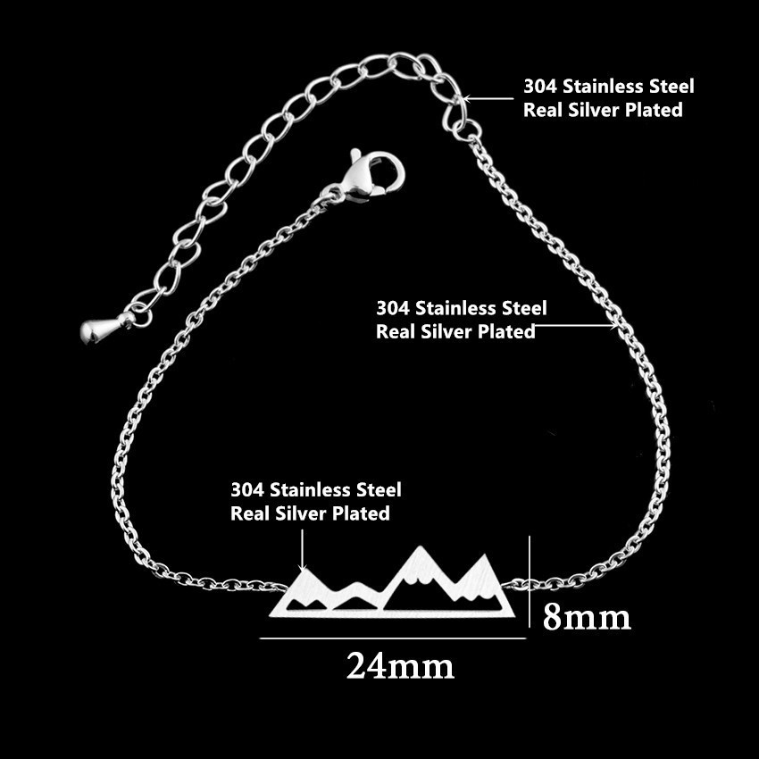 Best Selling Outdoor Personality Small Mountain Peak Necklace Bracelet Set Shanlianshan Bracelet display picture 12