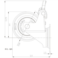 2-inch flat rubber TPR tea cabinet silent swivel furniture casters for electrical equipment and smooth wheel mobility