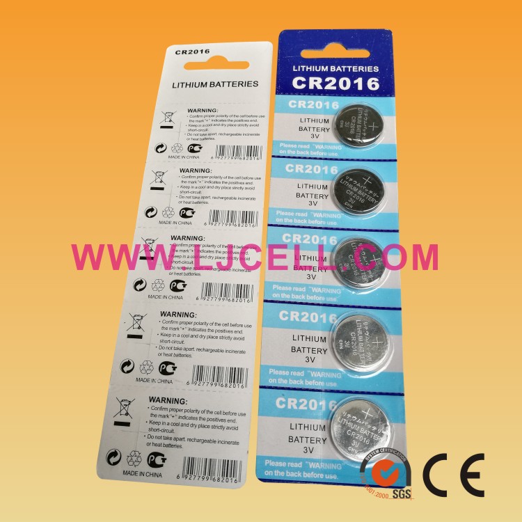 cr2016卡装电池 专业吊卡电池 5粒一卡