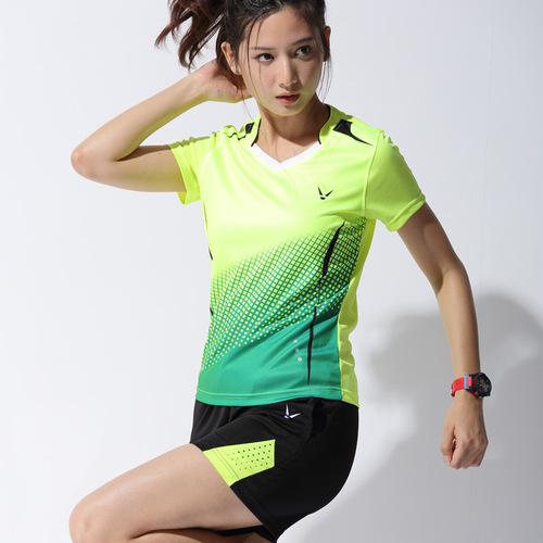 Women's Badminton Set Short-Sleeve Quick-Dry Tennis Clothes Men's Sports Suit One-Piece Replacement Badminton Apparel