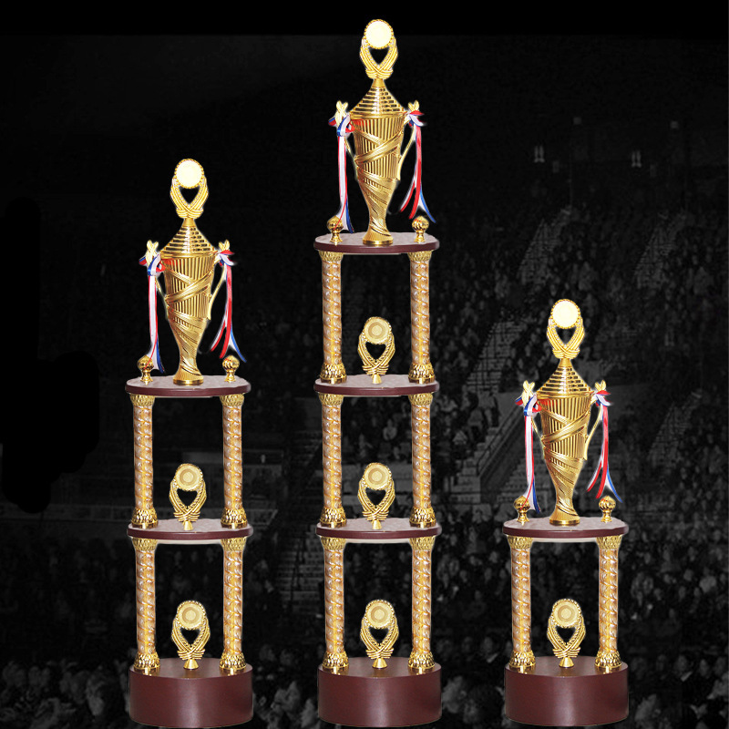 Personalizada creación de trofeos de metal personalizados impresión gratuita de trofeos de columna cuadrada trofeos de equilibrio de carreras de coches