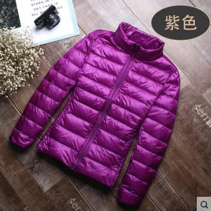 2021 autumn and winter lightweight down jacket women's short new stand collar Slim Fit Plus Size short jacket one hair substitute