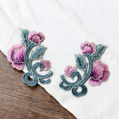 Small flower appliqué clothing sleeve and collar decoration embroidery ethnic style appliqué accessories symmetrical no glue hand sewn item