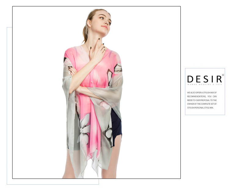 夏季防晒披肩厂家 印花雪纺丝巾 女士围巾披肩厂家