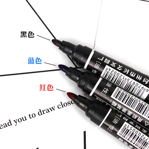 Wholesale black/blue/red thick tip marker pen oil pen express logistics hook line pen