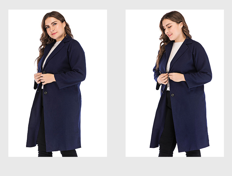 autumn and winter plus size mid-length woolen coat  NSJR23554