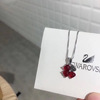 Necklace pomegranate, pendant, chain, silver 925 sample, four-leaf clover