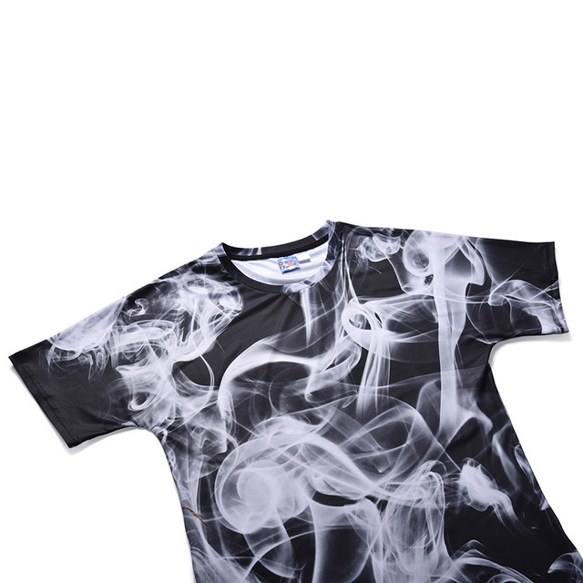 New Art Smoke 3D Printed T-shirt Street Loose Men’s T-shirt Summer 