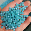 Accessory, azure glossy beads, wholesale