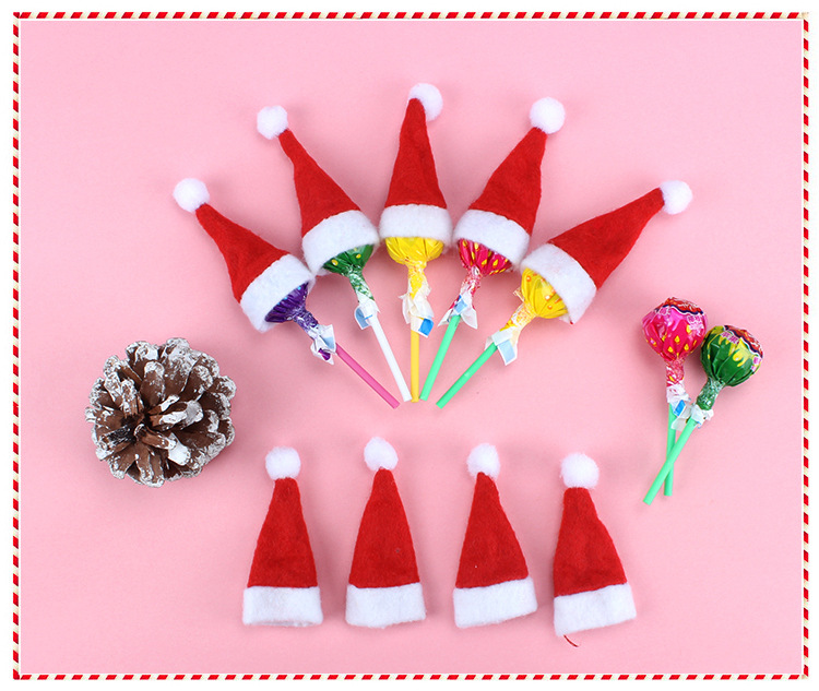 Christmas Decorations Children's Christmas Hats Christmas Lollipop Hats Christmas Non-woven Mini Christmas Hats display picture 6