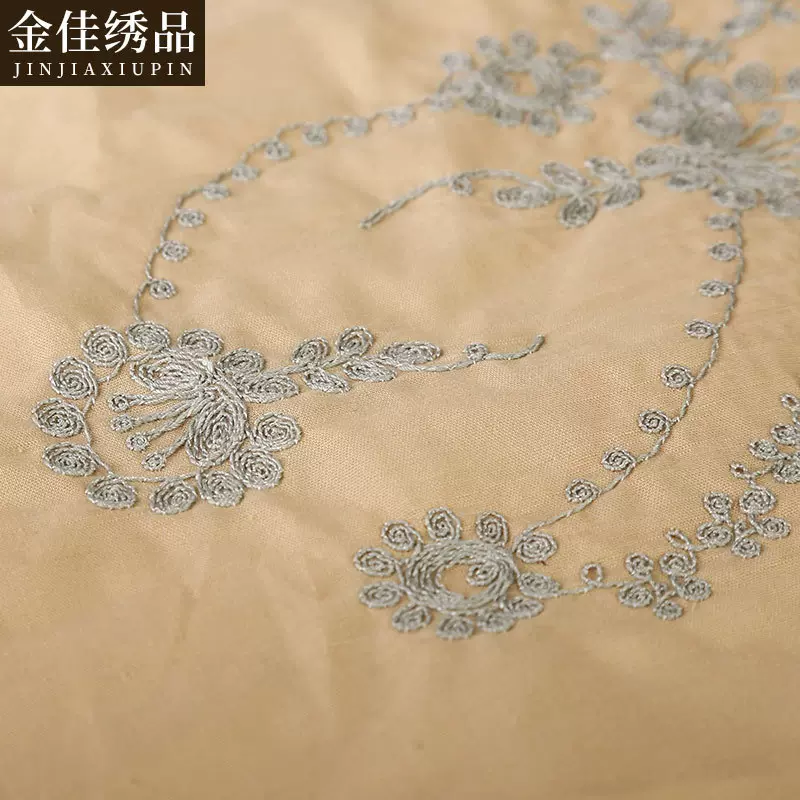 苏州厂家绳绣大花型 网布绳绣绣花特种电脑绣花裁片绳绣加工