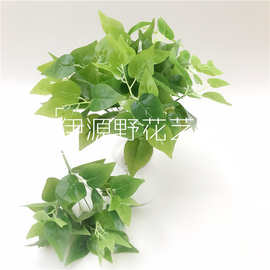 现货供应 仿真绿萝绿色仿真植物7叉鸡心叶绿植把束仿真花假花装饰