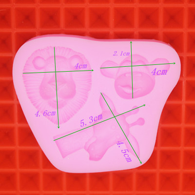 p435 three-dimensional zoo silicone press mold cup cake decoration mold