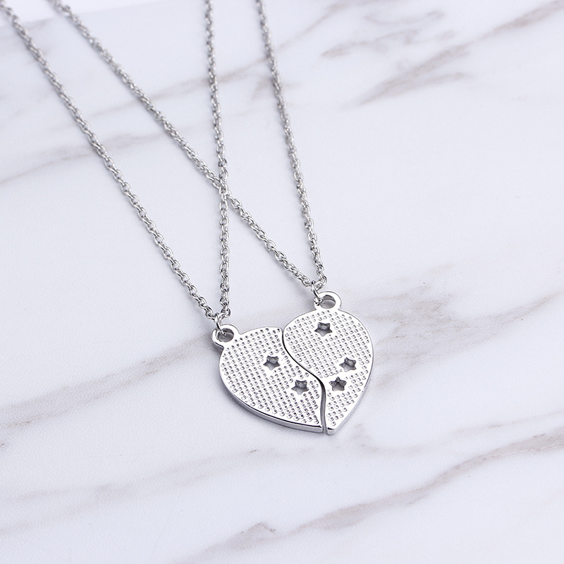 Love-shaped Star Wispy Stitching Best Friends English Letter Necklace Wholesale display picture 4