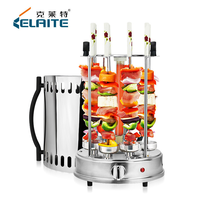 克萊特烤羊肉串電烤爐家用無煙烤肉機烤肉店自動旋轉圓形電燒烤爐