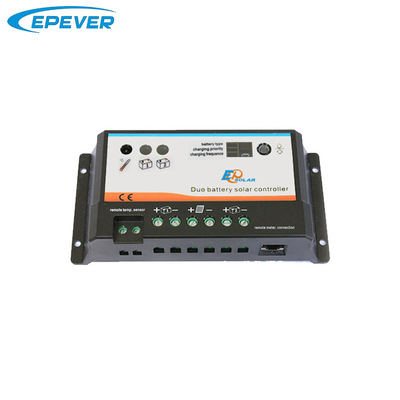EPIPDB-COM 10A20A12V24V 2個電池雙電池房車太陽能控制器充電器