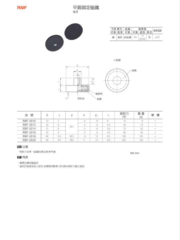 平面固定磁铁RMF