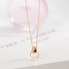 Zirconium stainless steel, short necklace, chain for key bag , accessories, South Korea, simple and elegant design, Korean style