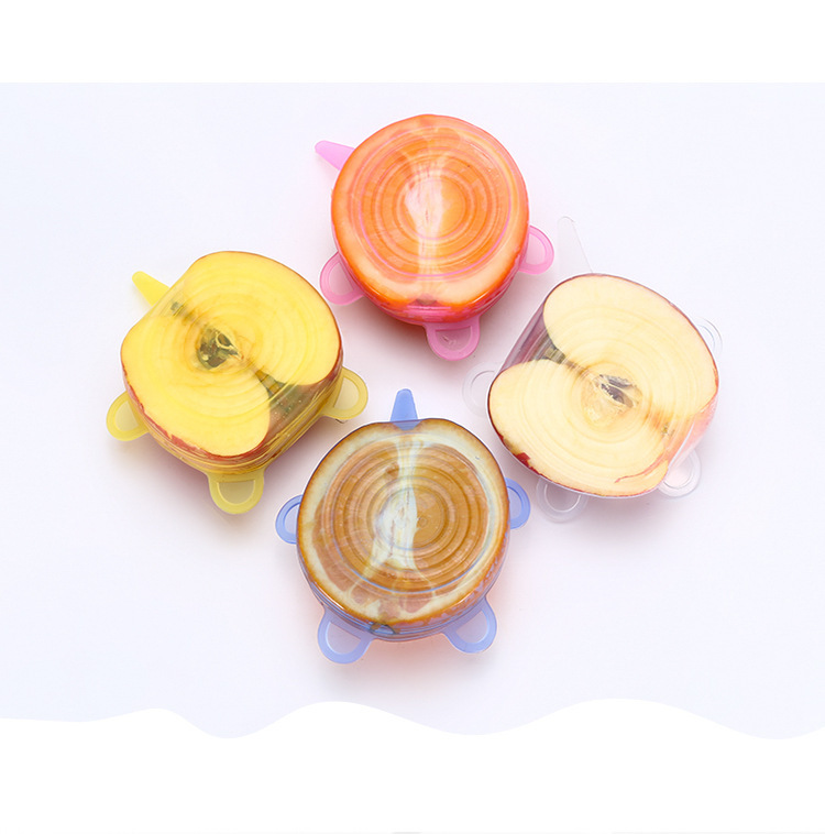 亚马逊6件套果蔬套 食物保鲜膜微波炉保鲜盖硅胶保鲜罩|ru