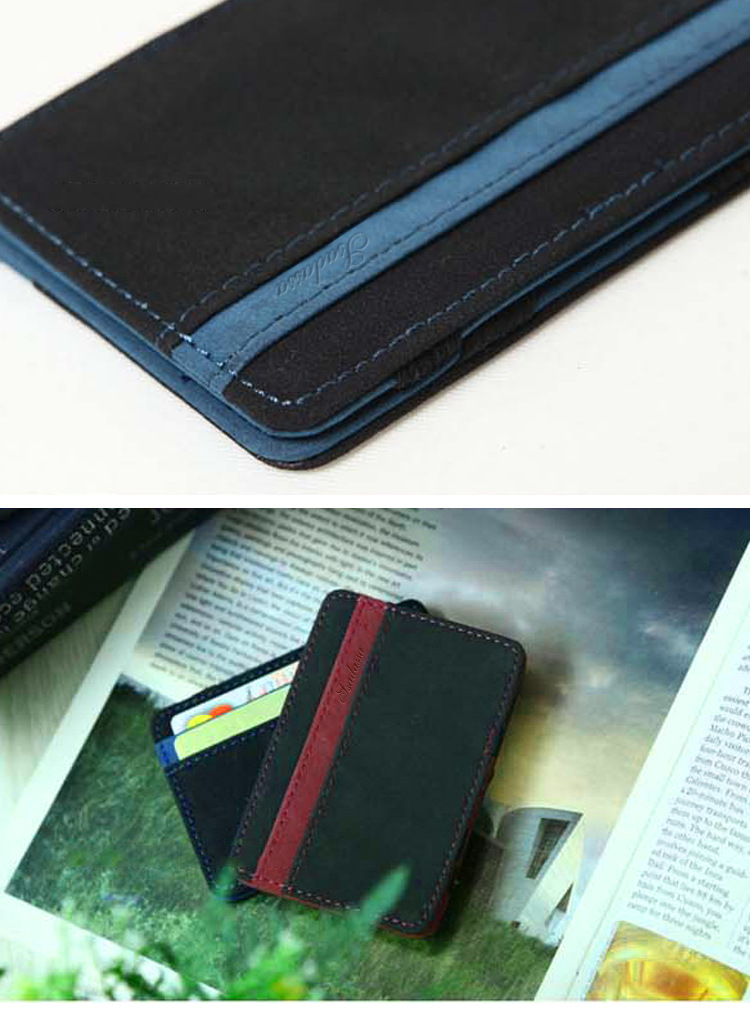 Matte Leather Men And Women Magic Bag Vertical Wallet Creative Short Card Holder Wholesale Nihaojewelry display picture 11