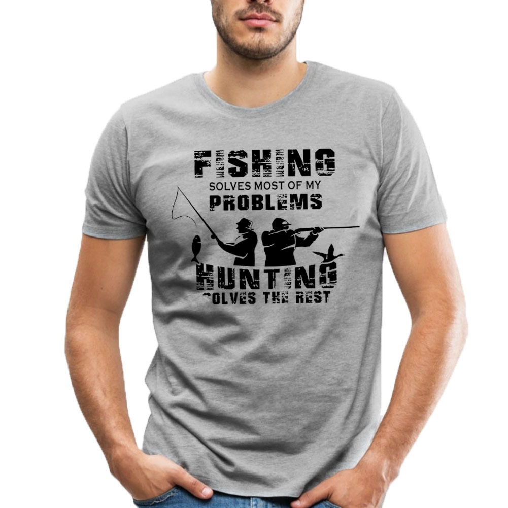 跨境电商爆款渔夫与猎人美国学院派欧版青春休闲印花可定制T恤