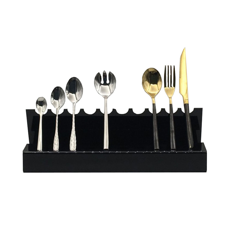 亚克力餐具展示架 有机玻璃汤匙陈列道具 刀叉调羹展示柜定制