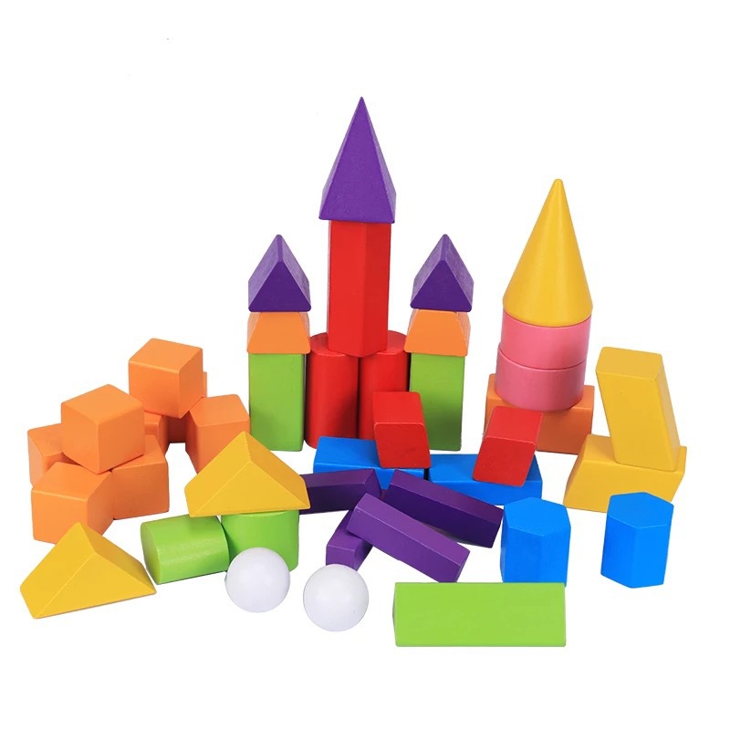 小学数学几何体教具立体模型正方形长方体圆锥几何形状积木制教具|ms