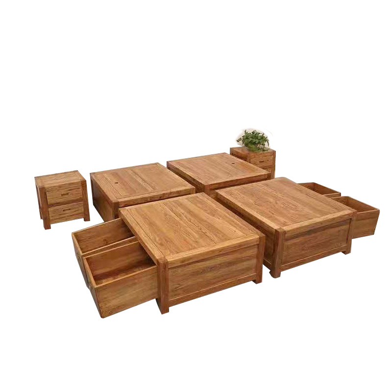 现货供应实木箱柜箱体榻榻米 简约老榆木日式箱体榻榻米|ms