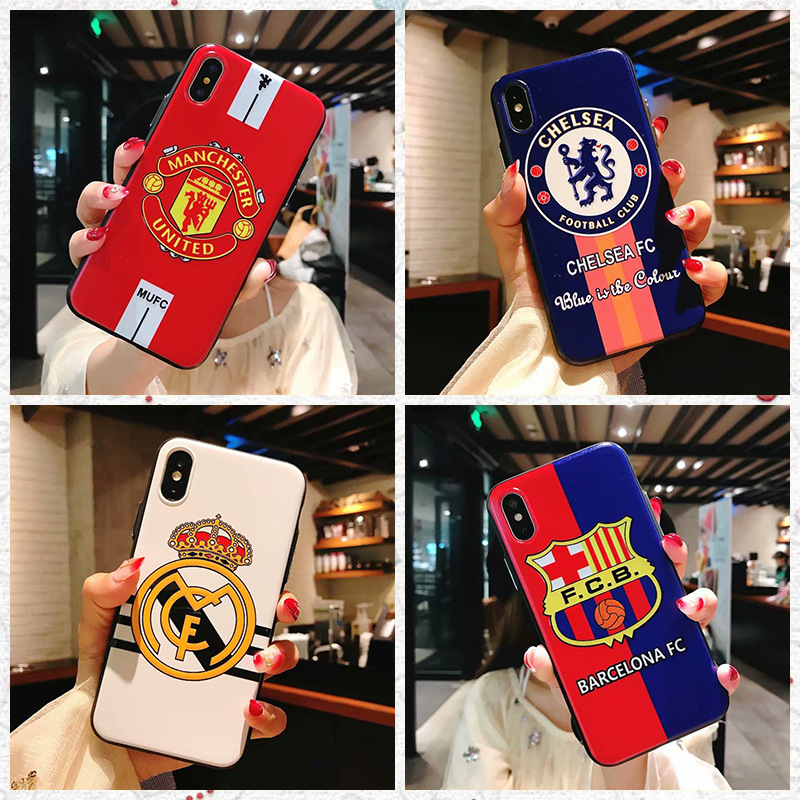 巴萨皇马世界杯手机壳iPhone8plus足球队7P套X全包男款潮软壳防摔