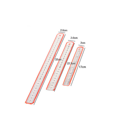 Steel ruler multi-functional cultural and educational stationery student ruler thickened ruler standard stainless steel plate double-sided steel ruler