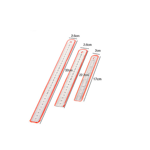 钢尺多功能文教文具学生尺子加厚直尺标准不锈钢板双面钢直尺