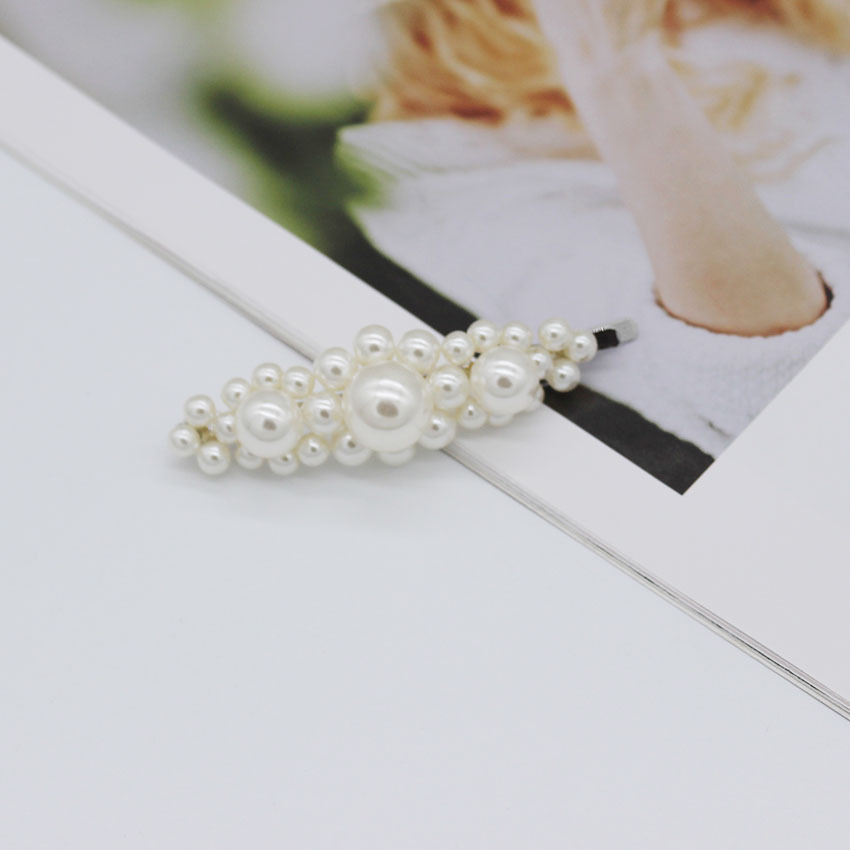 New Sparkling Diamond Pearl Tiara Hair Clip display picture 8