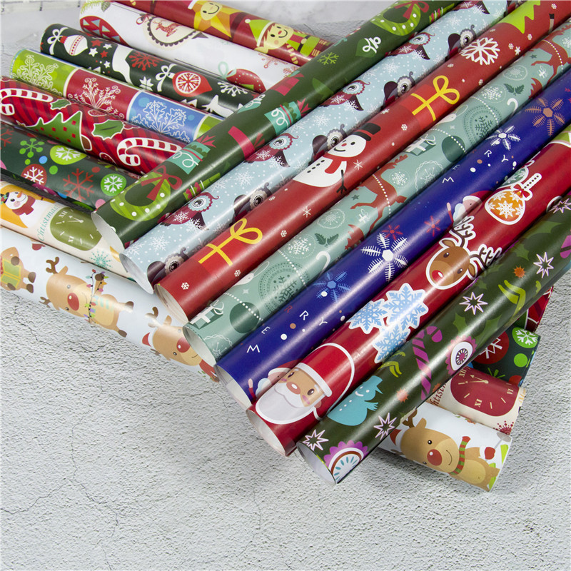 Rollo regalo de cumpleaños caja de regalo papel de regalo de Navidad vacaciones dibujos animados niños simple regalo fresco papel decorativo
