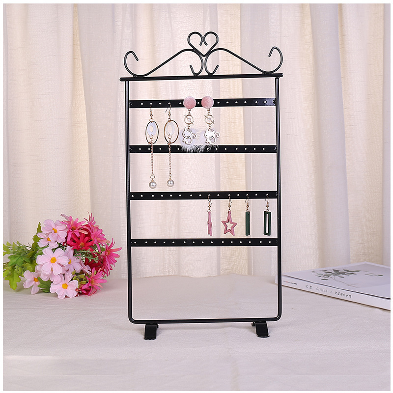 New Simple Fashion  Earring Display Stand Wrought Iron Ear Studs Jewelry Storage Shelf Household Jewelry Earring Rack Wholesale display picture 3